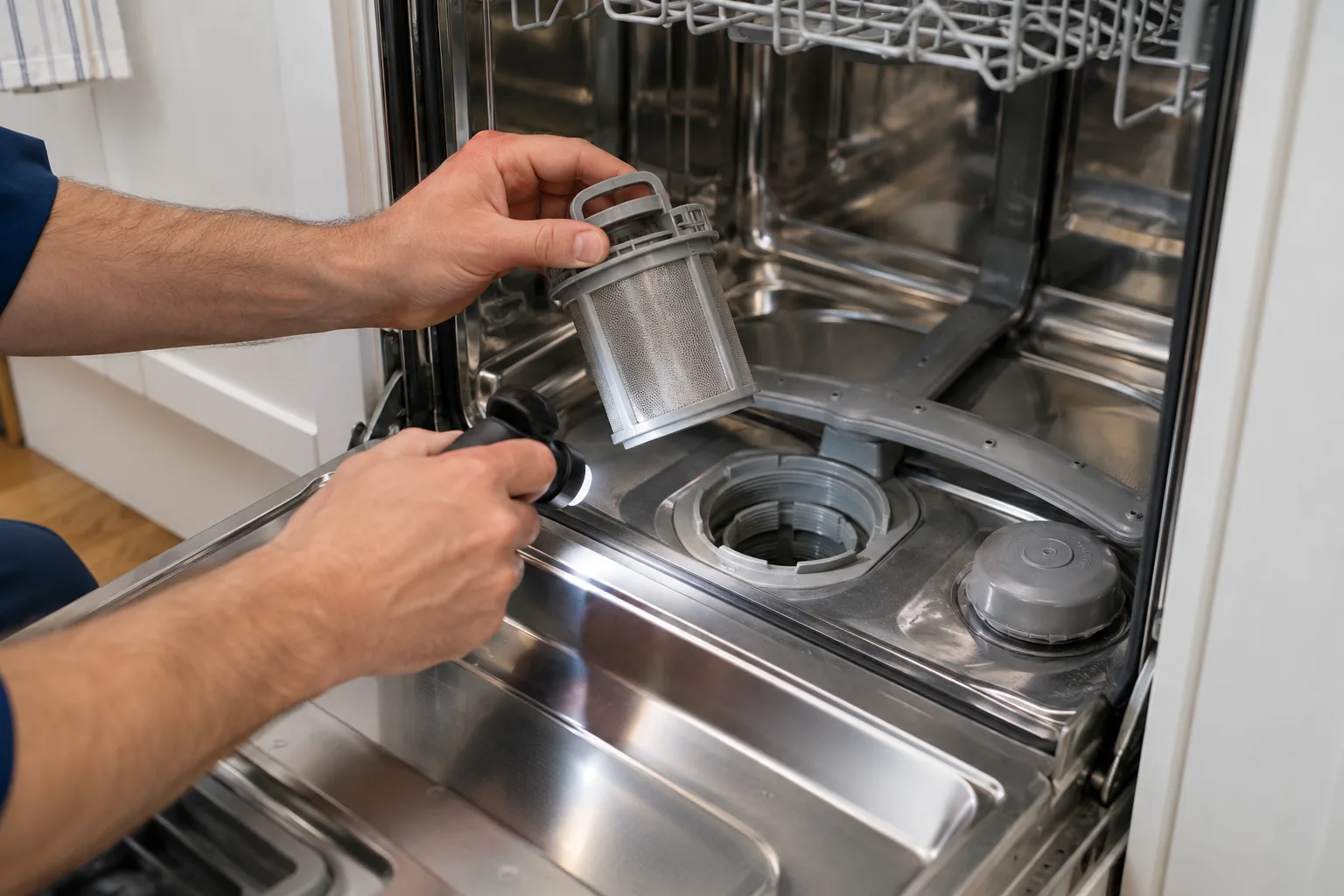 Dishwasher repair work detail in London