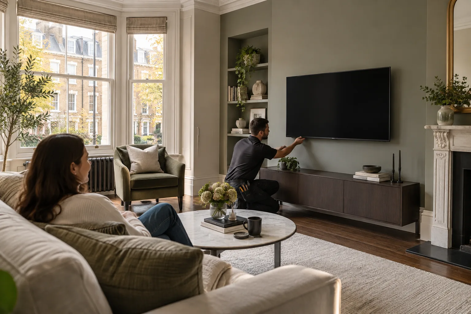 TV installation completed work in a London property